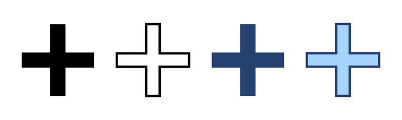 Plus icon vector. Add plus sign and symbol