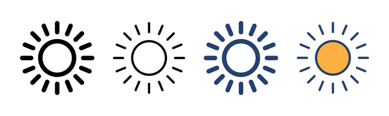 Sun icon vector. Brightness sign and symbol - obrazy, fototapety, plakaty