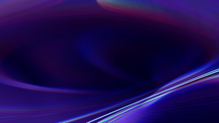 Fototapeta premium Abstract parametric light looped background with futuristic elegant prism gradient. 3D illustration vj loop, live stream or promotional HUD backdrop. Glowing copy space fractal curve stroke pattern.