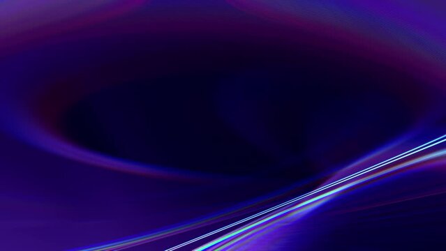 Abstract parametric light looped background with futuristic elegant prism gradient. 3D animation vj loop, live stream or promotional HUD backdrop. Glowing fractal curve stroke pattern and copy space.