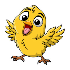 Cute chick cartoon on white background