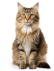 Obraz premium American Bobtail Cat Studio Shot Isolated on Clear Background, Generative AI
