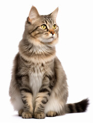 Obraz premium American Bobtail Cat Studio Shot Isolated on Clear Background, Generative AI