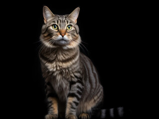 Obraz premium American Bobtail Cat Studio Shot Isolated on Clear Background, Generative AI