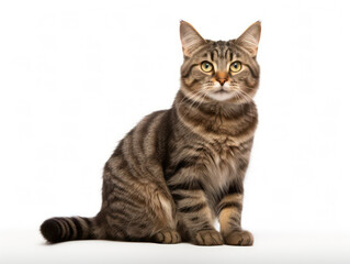 Obraz premium American Bobtail Cat Studio Shot Isolated on Clear Background, Generative AI