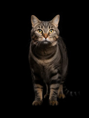 Obraz premium American Bobtail Cat Studio Shot Isolated on Clear Background, Generative AI