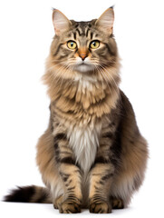 American Bobtail Cat Studio Shot Isolated on Clear Background, Generative AI