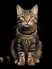 Obraz premium American Bobtail Cat Studio Shot Isolated on Clear Background, Generative AI