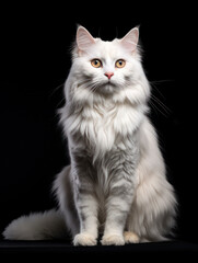 Obraz premium American Curl Cat Studio Shot Isolated on Clear Background, Generative AI