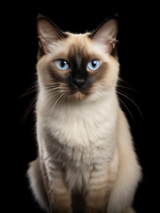 Balinese Cat Studio Shot Isolated on Clear Background, Generative AI