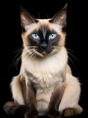 Balinese Cat Studio Shot Isolated on Clear Background, Generative AI