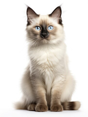 Obraz premium Balinese Cat Studio Shot Isolated on Clear Background, Generative AI