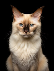Obraz premium Balinese Cat Studio Shot Isolated on Clear Background, Generative AI