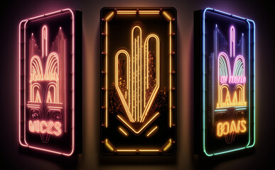 Futuristic Las Vegas Vertical Signage, neon sign