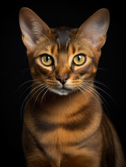 Havana Brown Cat Studio Shot Isolated on Clear Background, Generative AI