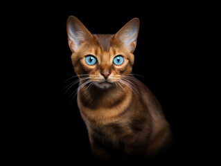 Havana Brown Cat Studio Shot Isolated on Clear Background, Generative AI