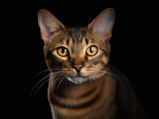 Fototapeta premium Havana Brown Cat Studio Shot Isolated on Clear Background, Generative AI