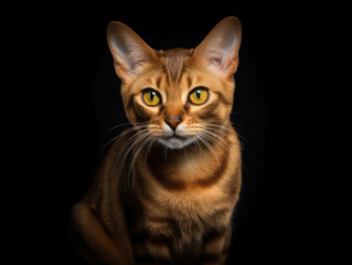 Fototapeta premium Havana Brown Cat Studio Shot Isolated on Clear Background, Generative AI