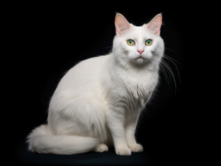 Turkish Van Cat Studio Shot Isolated on Clear Background, Generative AI