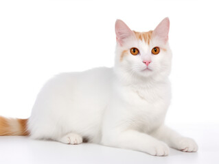 Turkish Van Cat Studio Shot Isolated on Clear Background, Generative AI