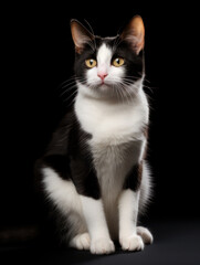 Obraz premium Japanese Bobtail Cat Studio Shot Isolated on Clear Background, Generative AI