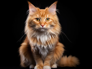 Fototapeta premium Laperm Cat Studio Shot Isolated on Clear Background, Generative AI