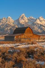 Morman Row Barn Jackson Wyoming with a Grand Teton View © Chris