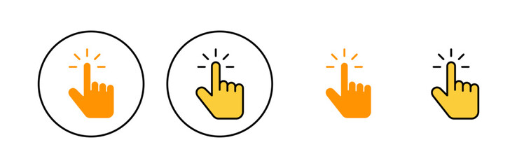 Hand cursor icon set  for web and mobile app. cursor sign and symbol. hand cursor icon clik