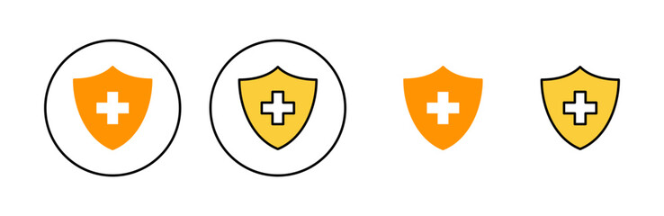 Fototapeta premium Health insurance icon set for web and mobile app. Insurance document sign and symbol