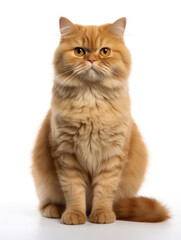 Manx Cat Studio Shot Isolated on Clear Background, Generative AI