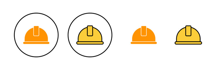 Helmet icon set for web and mobile app. Motorcycle helmet sign and symbol. Construction helmet icon. Safety helmet