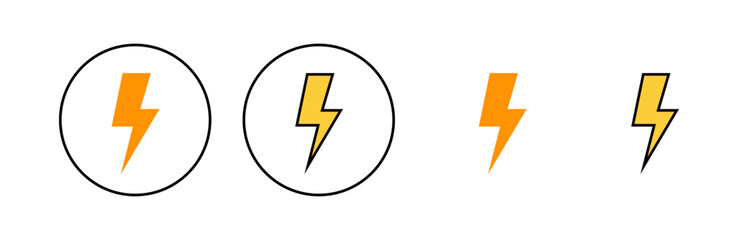 Lightning icon set for web and mobile app. electric sign and symbol. power icon. energy sign