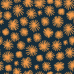 Snowflakes seamless christmas vector pattern hand draw. Snow festive seamless pattern for textile prints, cards, design 2024