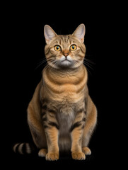Manx Cat Studio Shot Isolated on Clear Background, Generative AI