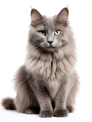 Nebelung Cat Studio Shot Isolated on Clear Background, Generative AI