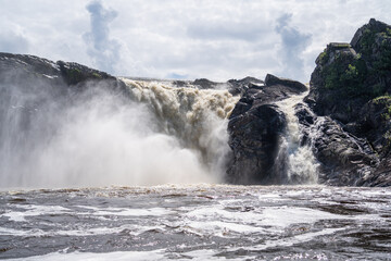 waterfall in the mountains