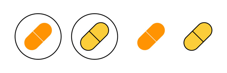 Pills icon set for web and mobile app. capsule icon. Drug sign and symbol