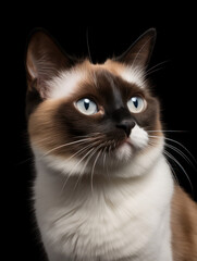 Obraz premium Snowshoe Cat Studio Shot Isolated on Clear Background, Generative AI