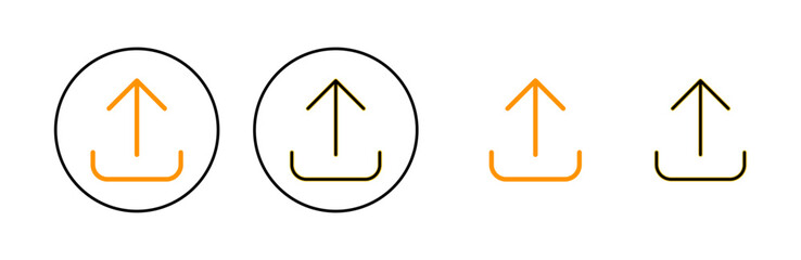 Upload icon set for web and mobile app. load data sign and symbol