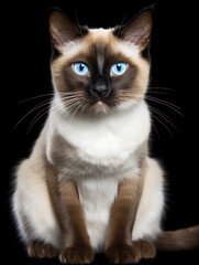Obraz premium Snowshoe Cat Studio Shot Isolated on Clear Background, Generative AI