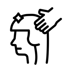 hair treatment line icon illustration vector graphic. Simple element illustration vector graphic, suitable for app, websites, and presentations isolated on white background