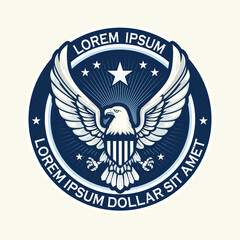eagle emblem logo design. vector illustration
