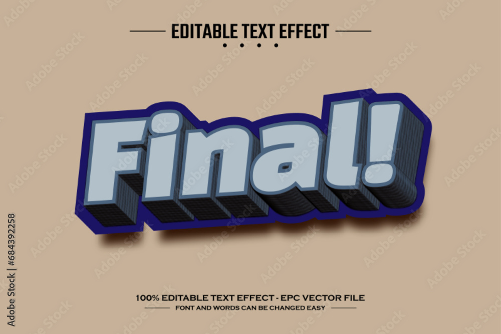 Poster final 3d editable text effect template