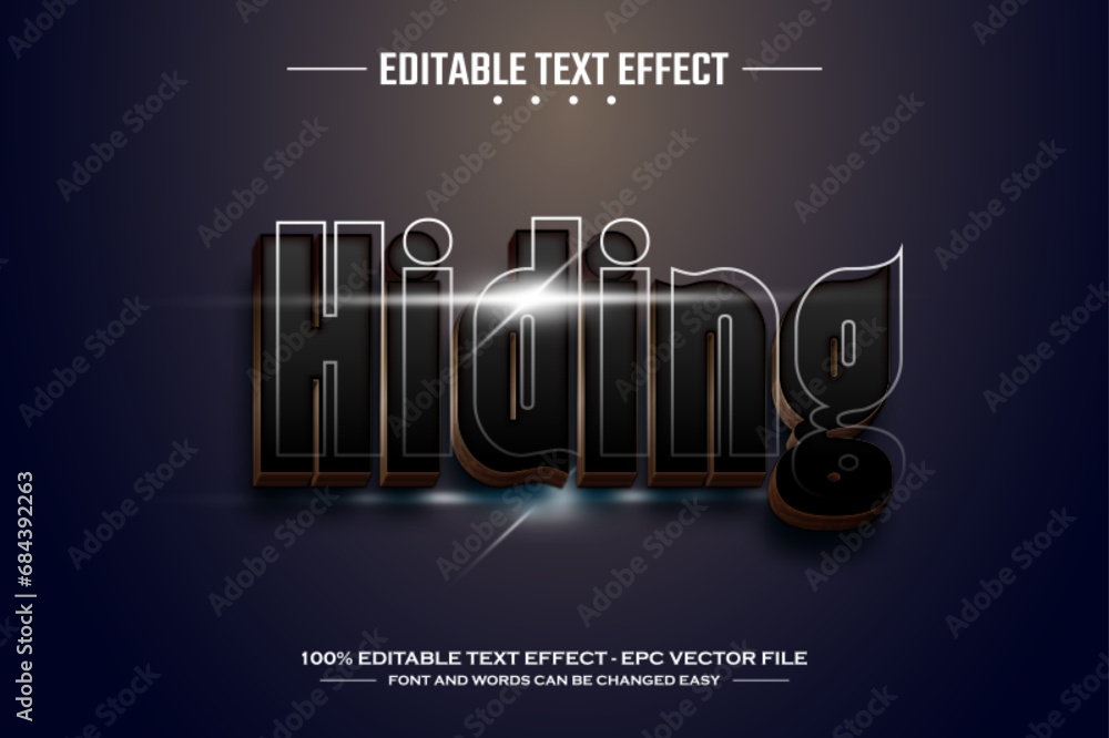 Poster hiding 3d editable text effect template