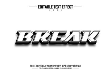 Break 3D editable text effect template