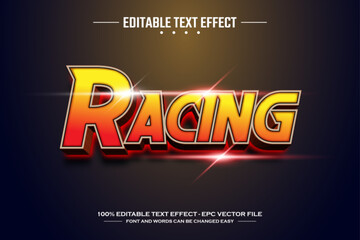Racing 3D editable text effect template
