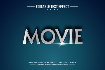 Movie 3D editable text effect template - obrazy, fototapety, plakaty