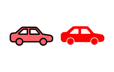 Naklejka premium Car icon set illustration. car sign and symbol. small sedan