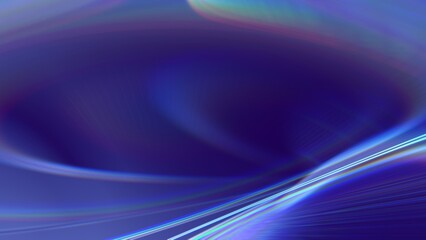 Abstract parametric light looped background with futuristic elegant prism gradient. 3D illustration vj loop, live stream or promotional HUD backdrop. Glowing copy space fractal curve stroke pattern.