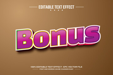 Fototapeta premium Bonus 3D editable text effect template